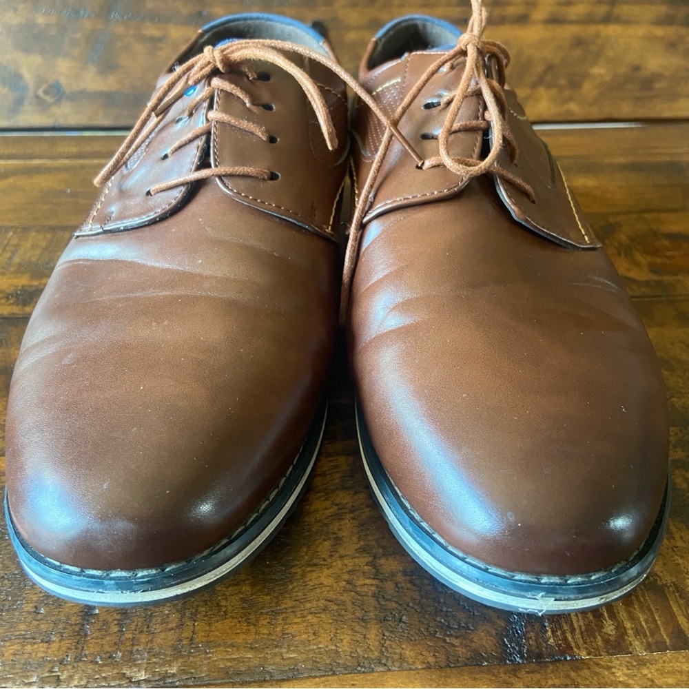 GATSBY Oxford Orthopedic Leather‎ Dress Shoes Black Brown Men’s US Size 13 - Picture 6 of 8